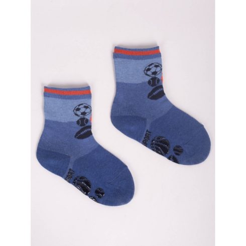 Yoclub ABS csúszásgátlós zokni 17/19 - kék/narancs/sport