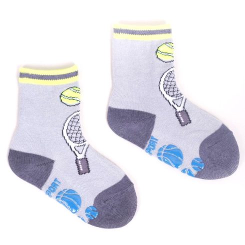 Yoclub ABS csúszásgátlós zokni 17/19 - szürke/teniszütő