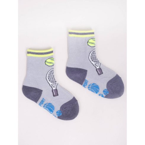 Yoclub ABS csúszásgátlós zokni 17/19 - szürke/teniszütő