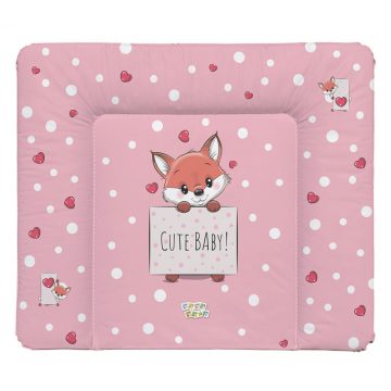   Babastar puha pelenkázó lap 75*72 cm - Rózsaszín szívecskés róka 
