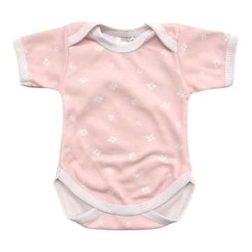   Vaganza Rövid ujjú, békanyakú body - Rózsaszín Szirmok (50) 