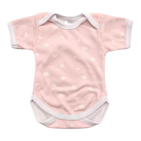 Vaganza Rövid ujjú, békanyakú body - Rózsaszín Szirmok (68)