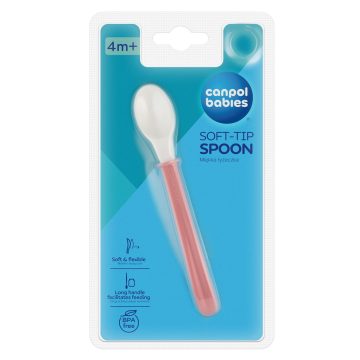 Canpol puha szilikon fejű etető kanál - pink