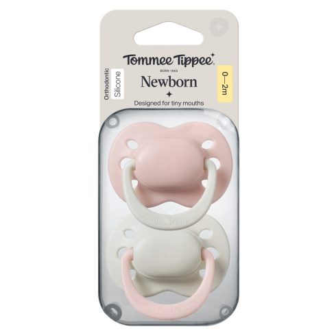 Tommee Tippee Newborn Újszülött szilikon cumi 0-2 hó 2 db - Puder/Krém