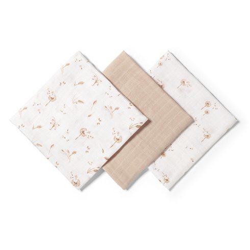 BabyOno 3 db-os színes,mintás bambusz textilpelenka - bézs