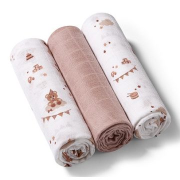   BabyOno 3 db-os színes,mintás bambusz textilpelenka - barna