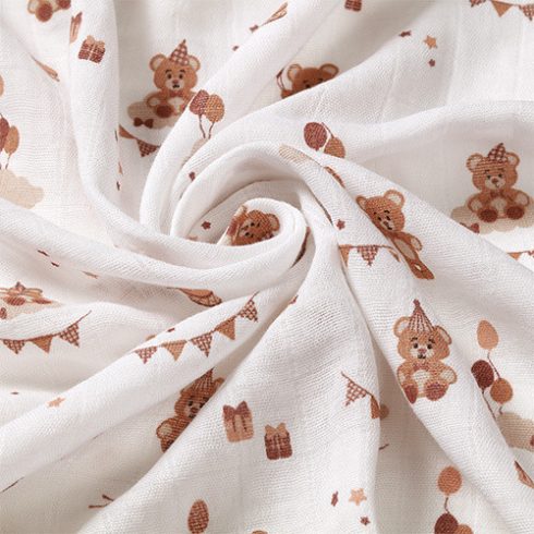 BabyOno 3 db-os színes,mintás bambusz textilpelenka - barna