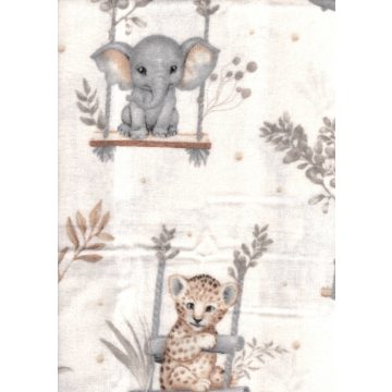 Flanel mintás pelenka  - szafari 