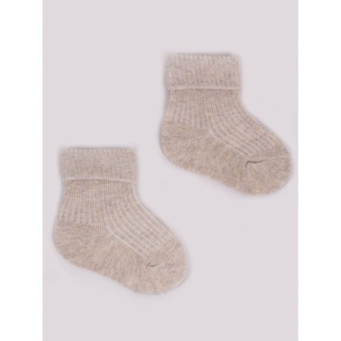 Yoclub pamut zokni 3-6 hó - drapp