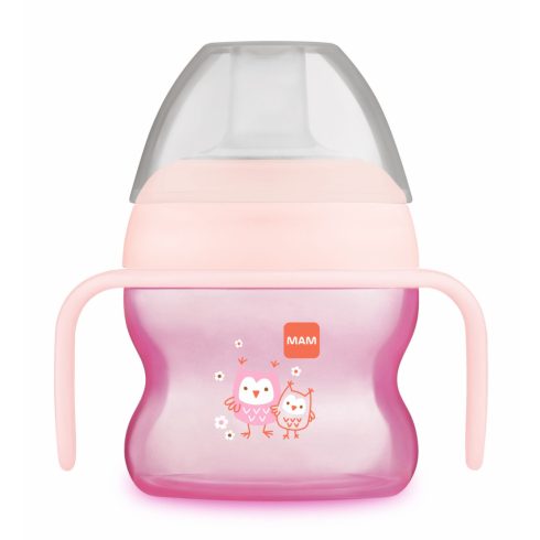 MAM első ivópohár  4 hónapos 150 ml - rózsaszín baglyok