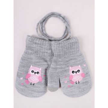 Yo!club téli kesztyű 12 cm - szürke/bagoly