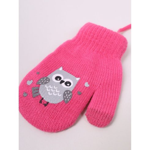 Yo!club téli kesztyű 12 cm - pink/bagoly