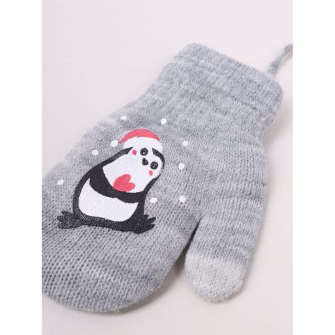 Yo!club téli kesztyű 12 cm - szürke/pingvin