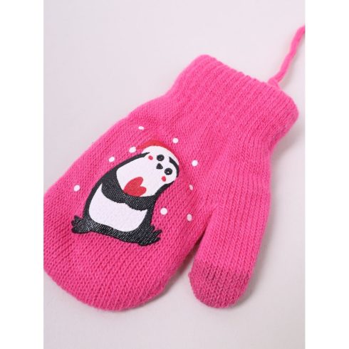 Yo!club téli kesztyű 12 cm - pink/pingvin