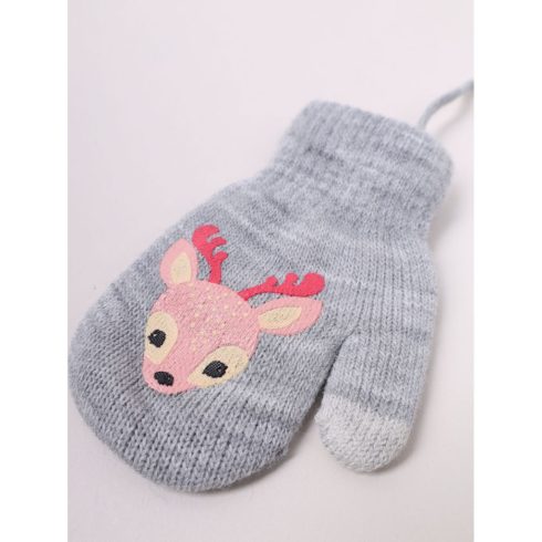 Yo!club téli kesztyű 12 cm - szürke/őzike