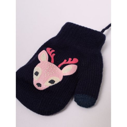 Yo!club téli kesztyű 12 cm - sötétkék/őzike