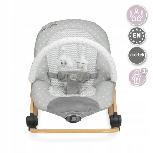 MoMi Lumiwood rezgő-zenélő pihenőszék - grey star