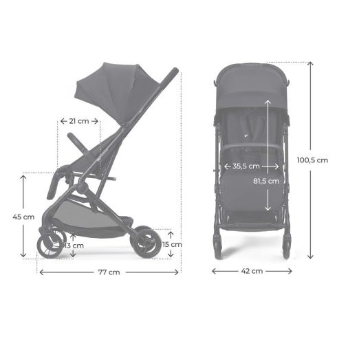 Kinderkraft Indy 3 sport babakocsi - Coal Black