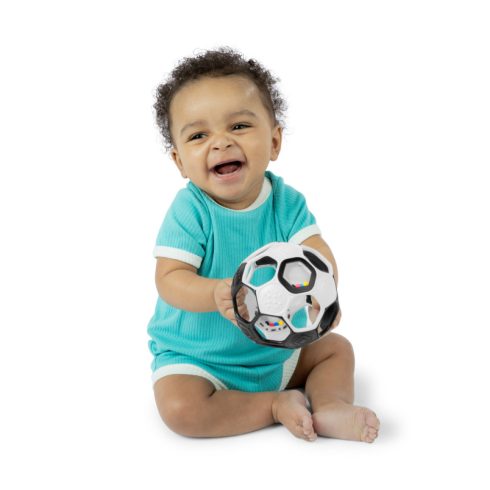Bright Starts Oball RATTLE GOALS™ 10 cm - Black & White 0hó+