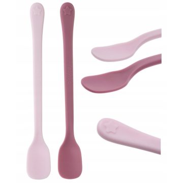 Akuku hosszúnyelű kanál 2 db - rózsaszín -klón