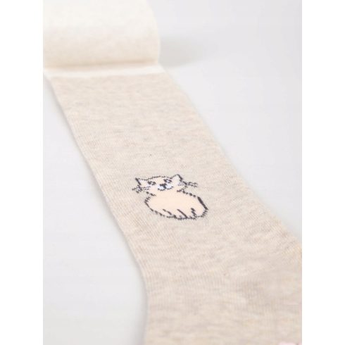 Yoclub pamut harisnyanadrág (68-74) - ecrü/cica