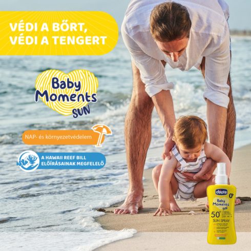 Chicco Fényvédő spray SPF 50+, 150 ml 0m+