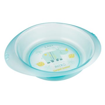   Canpol babies műanyag mélytányér, mikrózható - kék rhino 