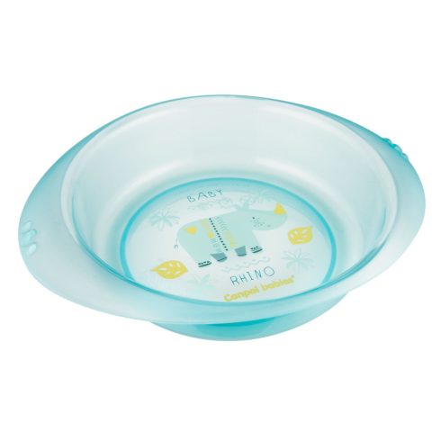 Canpol babies műanyag mélytányér, mikrózható - kék rhino 