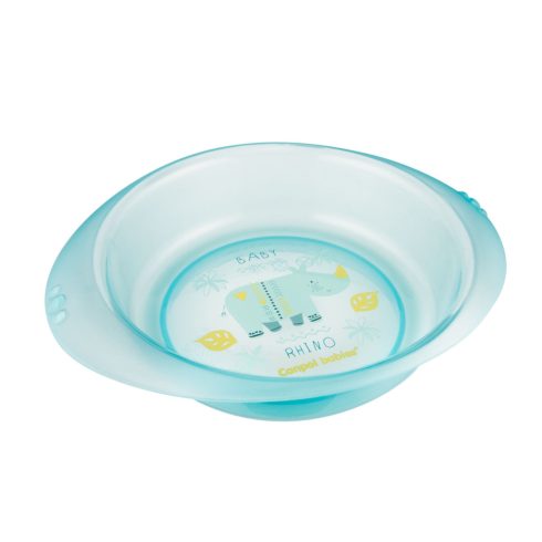 Canpol babies műanyag mélytányér, mikrózható - kék rhino 