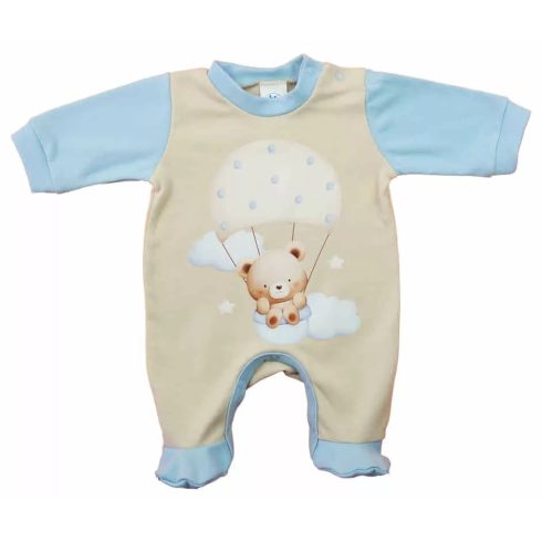 Hosszú ujjú rugdalózó, maci mintával bézs (62)