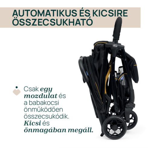 Chicco GLEE babakocsi 0-22 kg automata csukódással - Uneven Black