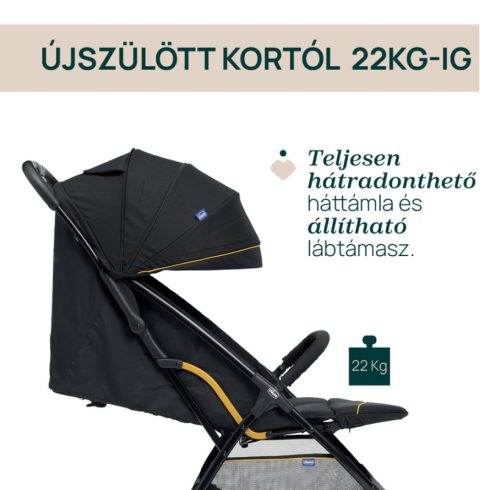 Chicco GLEE babakocsi 0-22 kg automata csukódással - Uneven Black