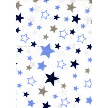Flanel mintás pelenka 60x80 cm - csillagok kék-szürke 
