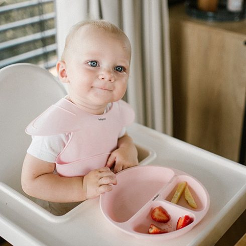 BabyOno előke szilikon állítható rózsaszín 6 hó+