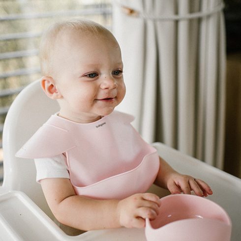 BabyOno előke szilikon állítható rózsaszín 6 hó+