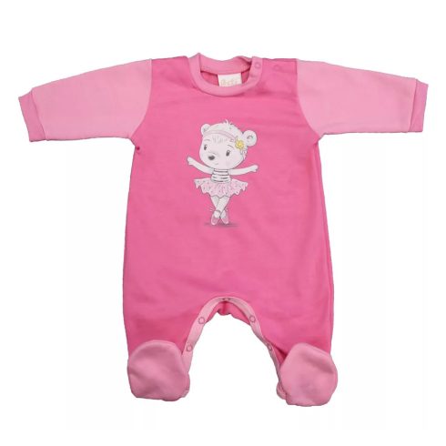 Belül bolyhos hosszú ujjú rugdalózó Balerina mintával (50)