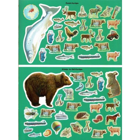 Képes atlasz gyermekeknek - Állatok a világban matricákkal