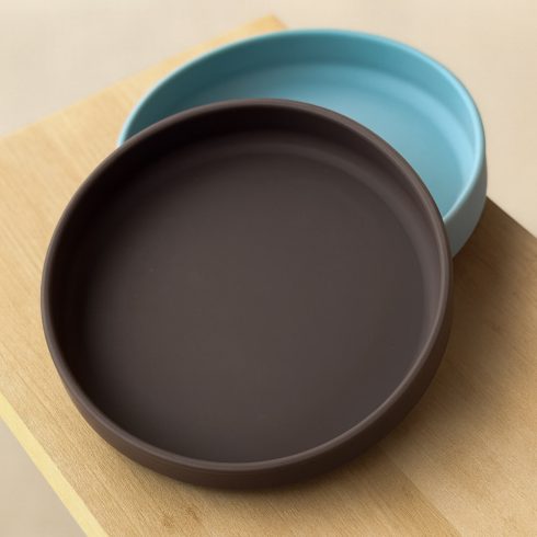 P&M Szilikon tányér tapadókoronggal Take&Match Bitter Cocoa 6m+