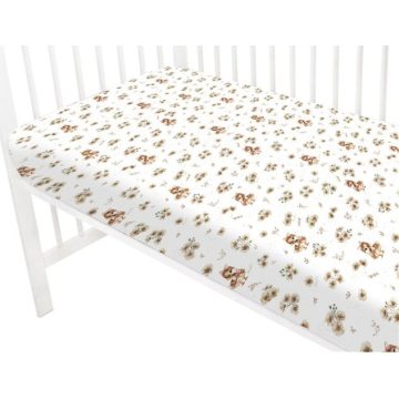 Baby Shop pamut,gumis lepedő 70*140 cm - bézs kacsa