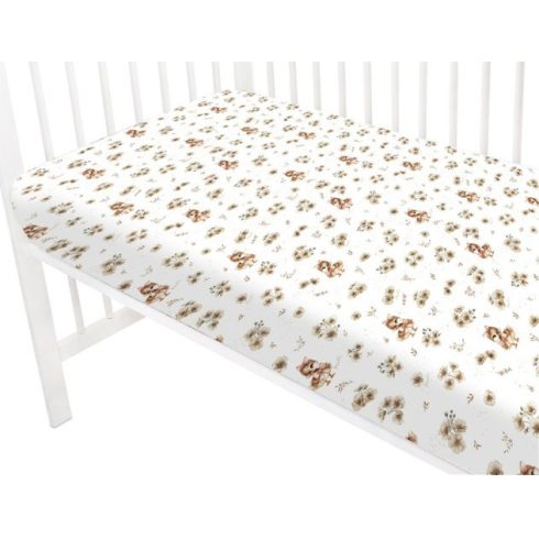 Baby Shop pamut,gumis lepedő 70*140 cm - bézs kacsa