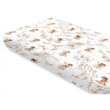   Baby Shop pamut,gumis lepedő 70*140 cm - Varázsló tündér bézs
