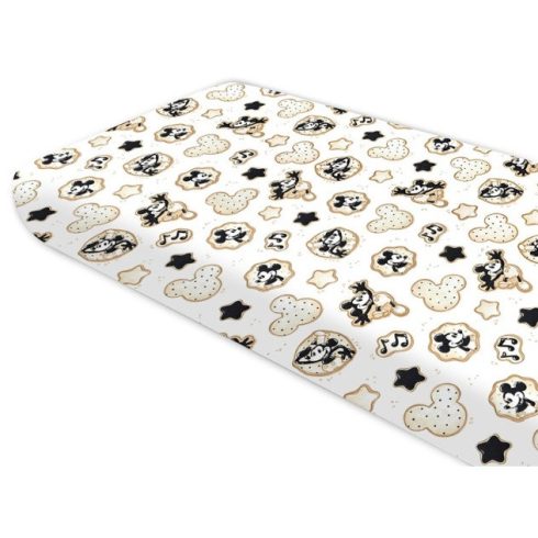 Baby Shop pamut,gumis lepedő 70*140 cm - Mickey bézs