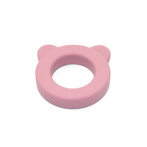 P&M Beary Szilikon rágóka csörgővel Dusty Rose 0m+