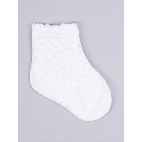 Yo! Baby pamut zokni 3-6 hó - fehér, mintás 