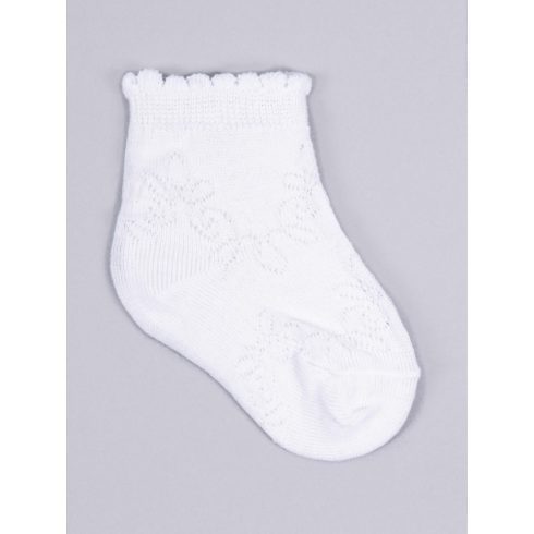 Yo! Baby pamut zokni 3-6 hó - fehér, mintás 