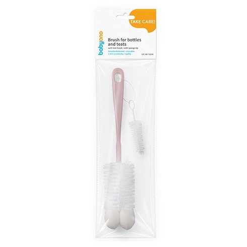 BabyOno cumisüveg tisztító kefe készlet - rózsaszín 