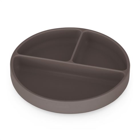 P&M Szilikon osztott tányér, kerek Take&Match Bitter Cocoa 6m+