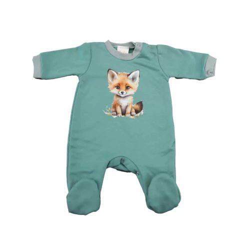 Belül bolyhos hosszú ujjú rugdalózó Róka mintával (50)