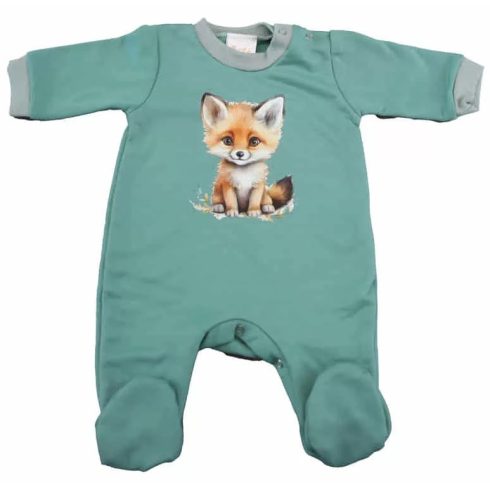 Belül bolyhos hosszú ujjú rugdalózó Róka mintával (62)