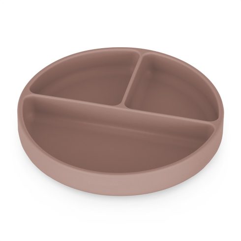 P&M Szilikon osztott tányér, kerek Take&Match Velvet Latte 6m+